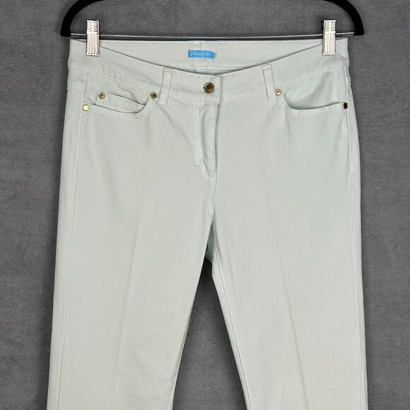 J Mclaughlin Pants Womens 6 Mint Green Lexi Jeans Pockets Stretch Casual Preppy - Picture 2 of 13
